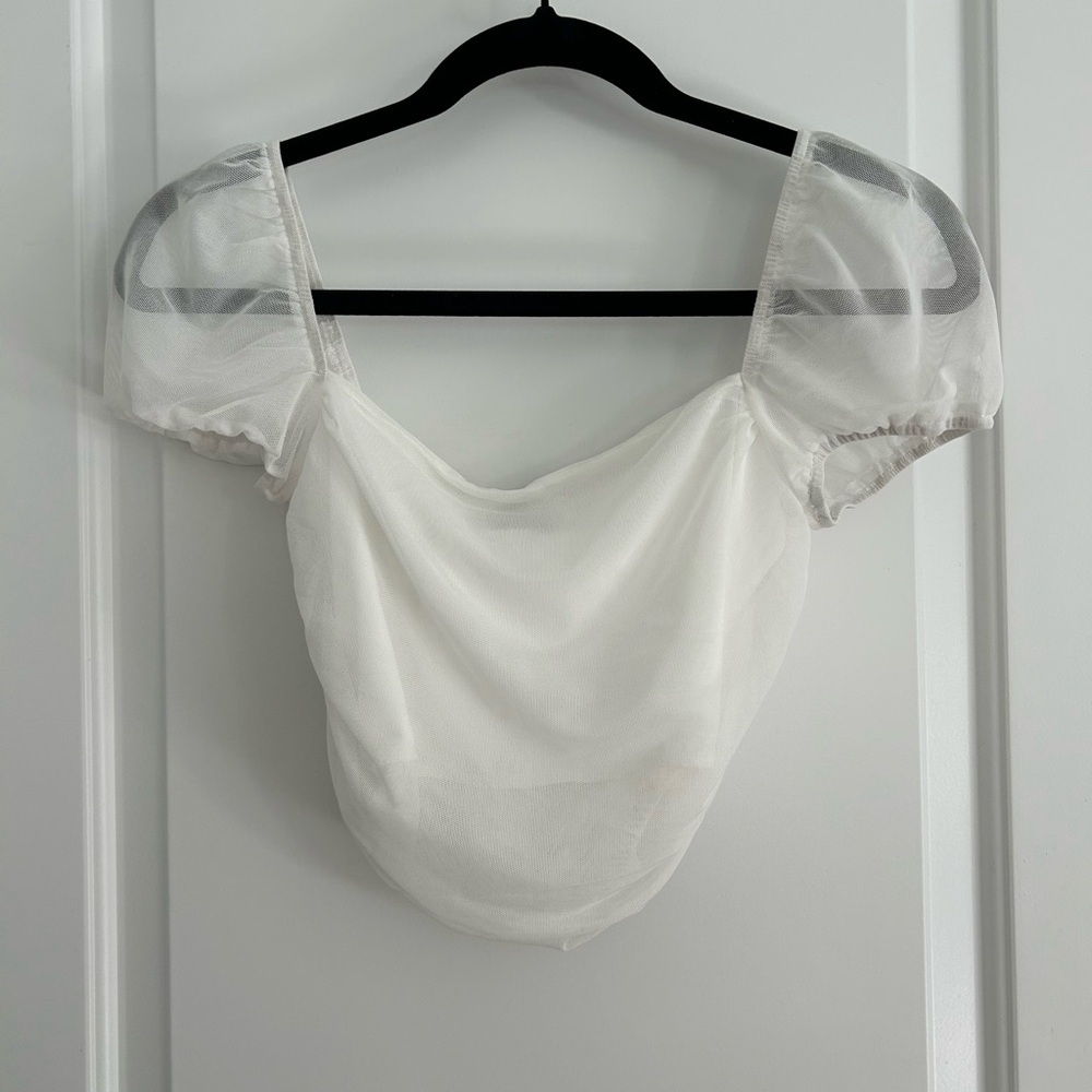 Princess Polly City Lights White Crop Top NWT - Picture 4 of 4
